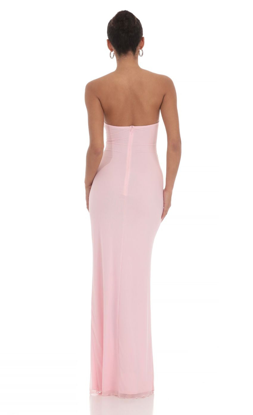 Lucy in the Sky Mesh Cutout Ruffle Maxi Dress