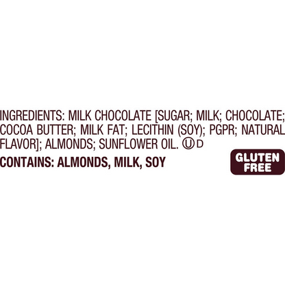 HERSHEY'S Milk Chocolate with Whole Almonds Candy Bars, 1.45 oz (36 Count)