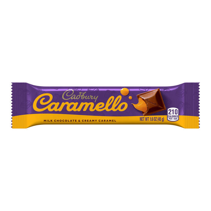 CADBURY CARAMELLO Milk Chocolate Caramel Candy Bars, 1.6 oz (18 Count)