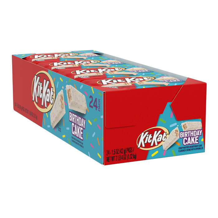 KIT KAT Birthday Cake Flavored Wafer Candy Bars, 1.5 oz (24 Count)