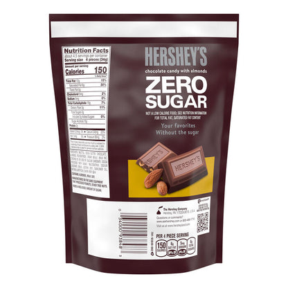 HERSHEY'S ZERO SUGAR Milk Chocolate With Almonds Miniatures 5.1oz Candy Bag