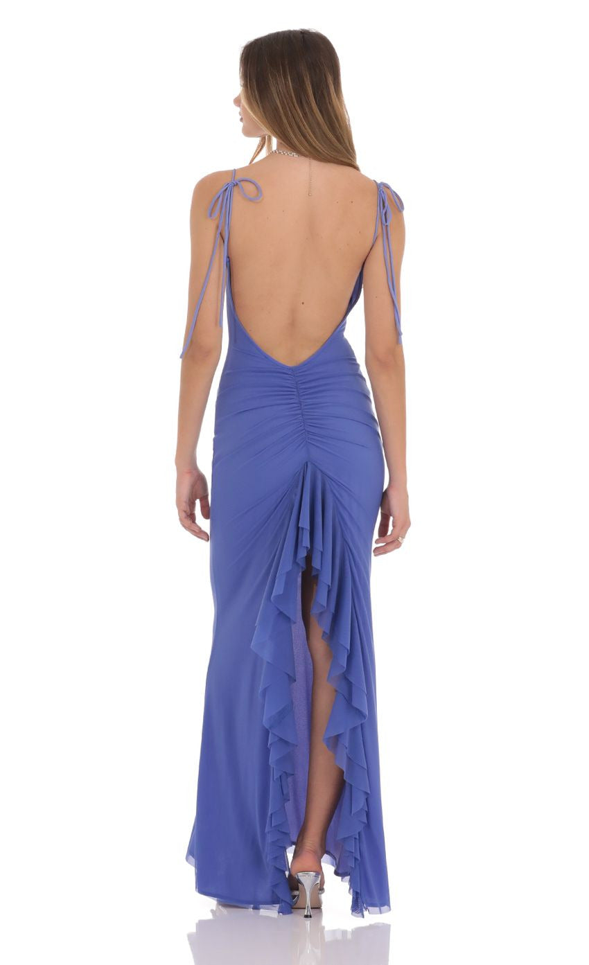 Lucy in the Sky Mesh Open Back Maxi Dress