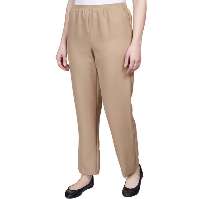 Alfred Dunner Women's Classics Short Length Pant - TAN