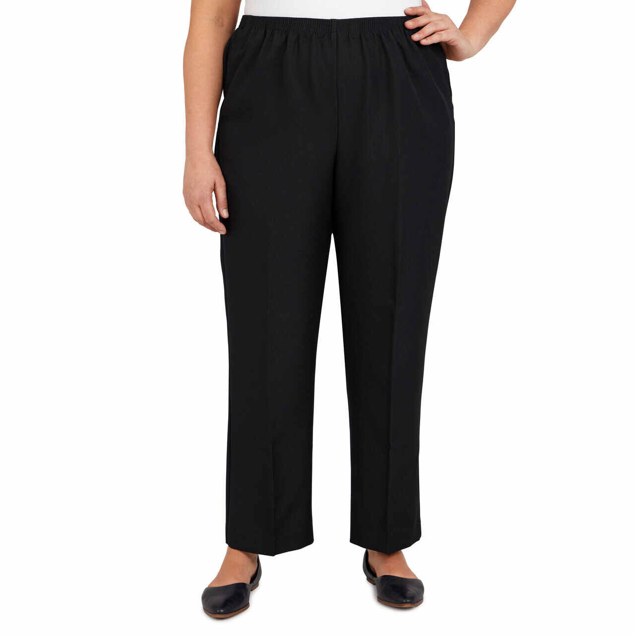 Alfred Dunner Women's Classics Short Length Pant - BLACK