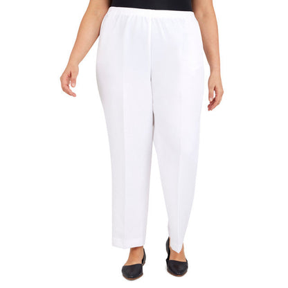 Alfred Dunner Women's Classics Short Length Pant - WHITE