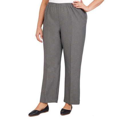 Alfred Dunner Women's Classics Short Length Pant - GREY