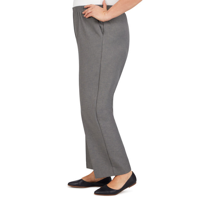 Alfred Dunner Women's Classics Short Length Pant - GREY