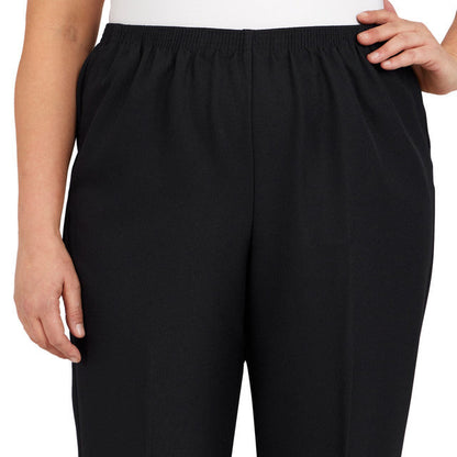 Alfred Dunner Women's Classics Short Length Pant - BLACK