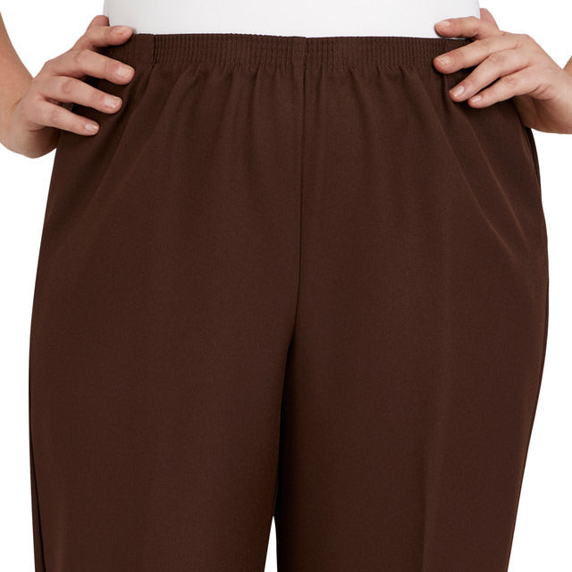 Alfred Dunner Women's Classics Short Length Pant - BROWN