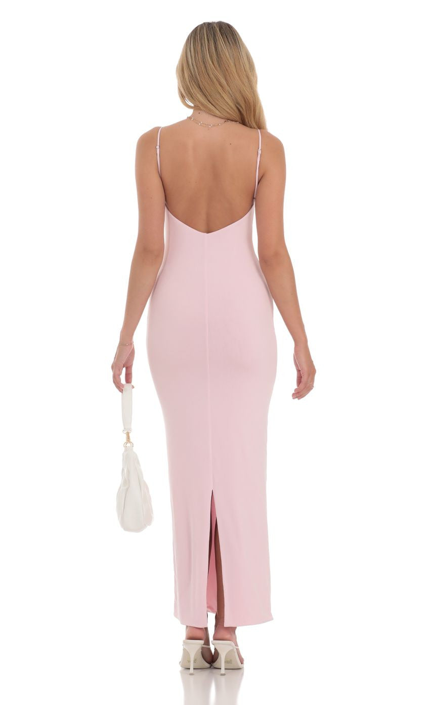 Lucy in the Sky Bodycon Maxi Dress in Pink