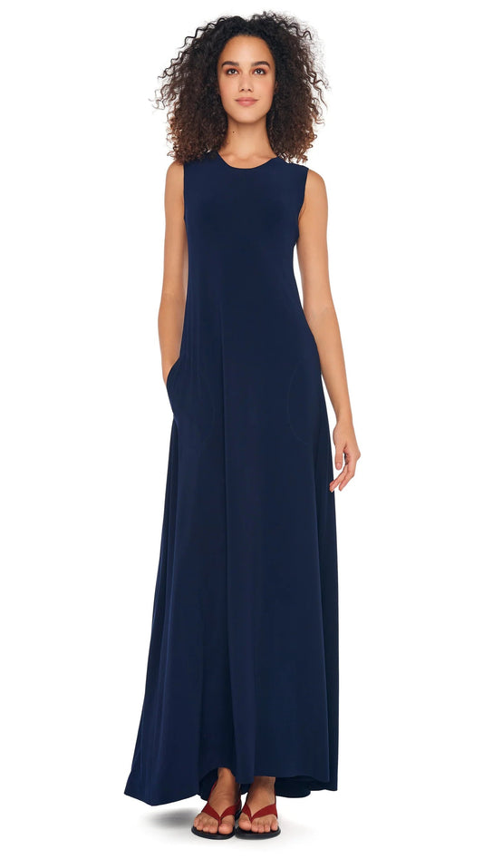 Norma Kamali Women's SLEEVELESS SWING MAXI DRESS - True Navy