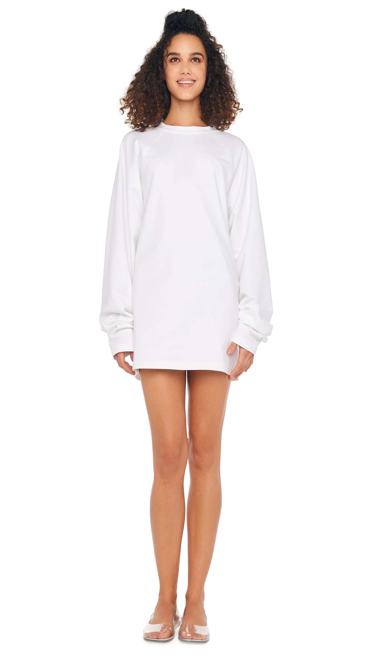 Norma Kamali Women's OVERSIZED RAGLAN SLEEVE MINI DRESS