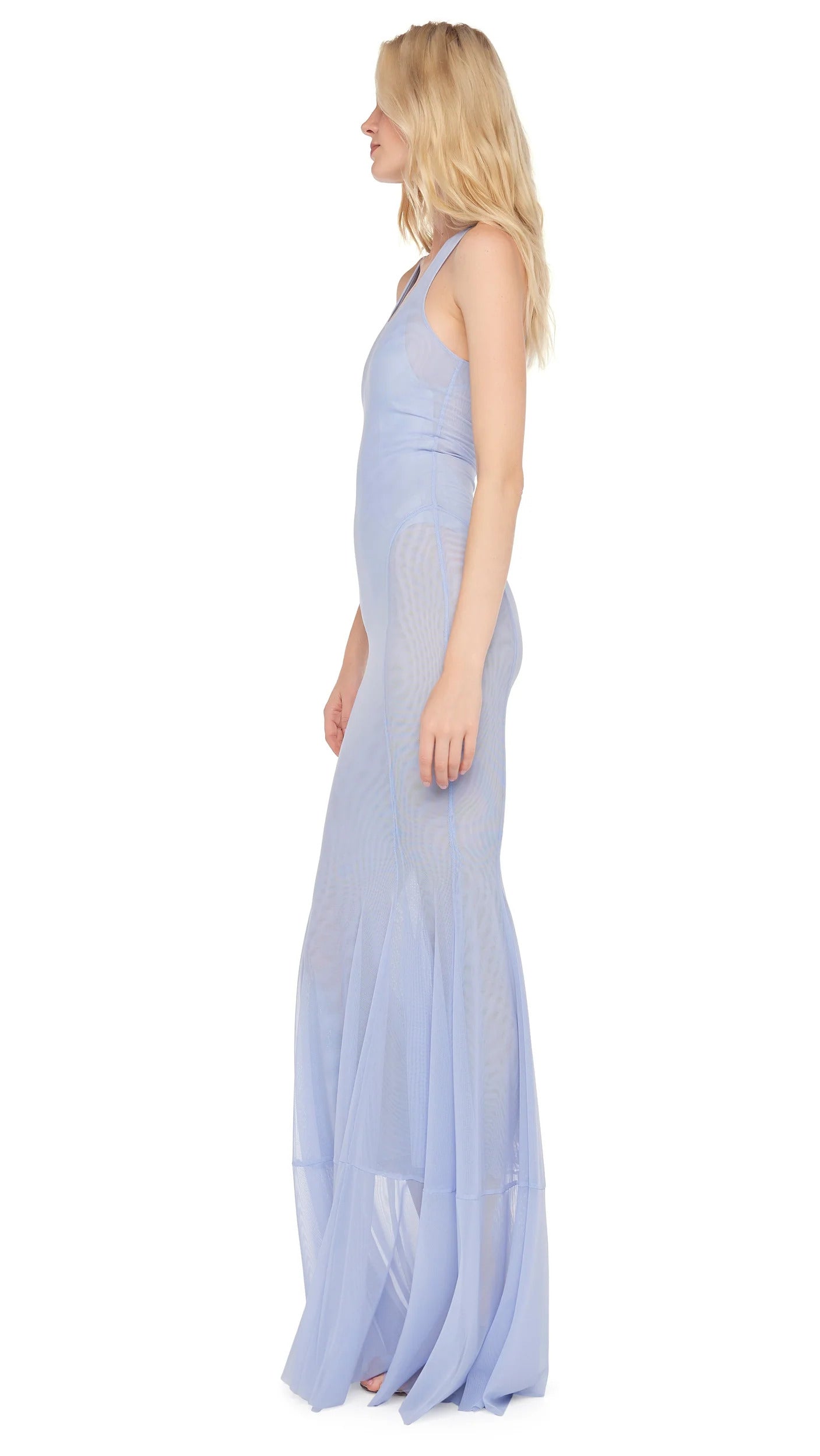 Norma Kamali Women's RACER FISHTAIL GOWN - Misty Blue