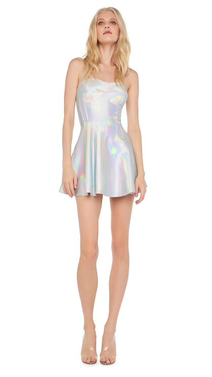 Norma Kamali Women's STRAPLESS GRACE MINI DRESS - Hologram