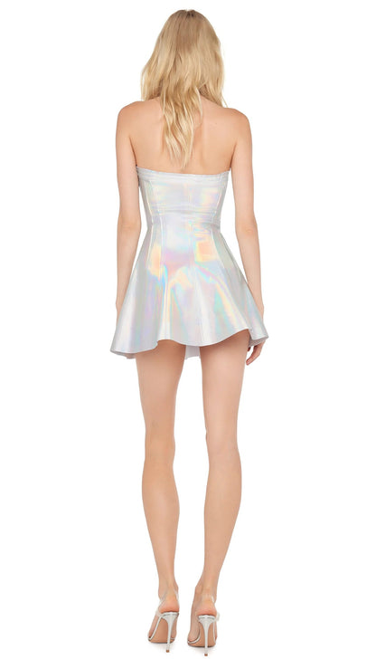 Norma Kamali Women's STRAPLESS GRACE MINI DRESS - Hologram