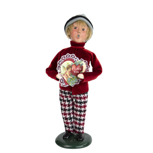 Byers' Choice Valentine Boy Caroler with Heart