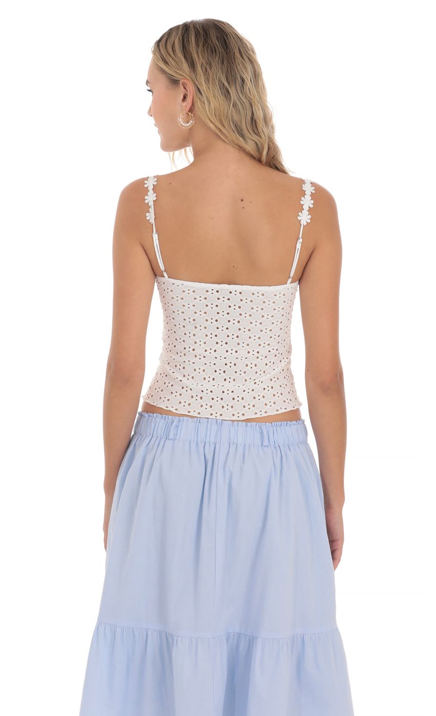 Lucy in the Sky Floral Strap Eyelet Top