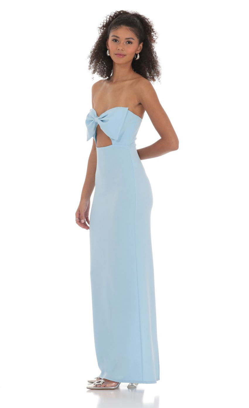 Lucy in the Sky Bow Cutout Strapless Maxi Dress