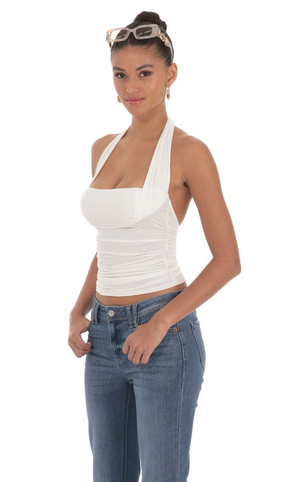 Lucy in the Sky Halter Ruched Top