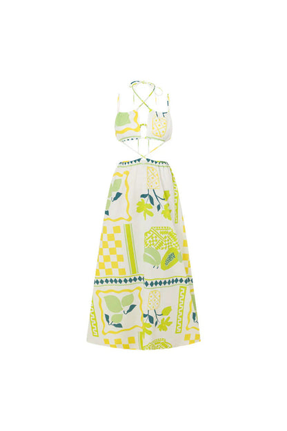 Sabo Skirt Backless Vita Dress - Prego Verde