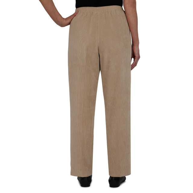 Alfred Dunner Women's Corduroy Short Length Pant - TAN