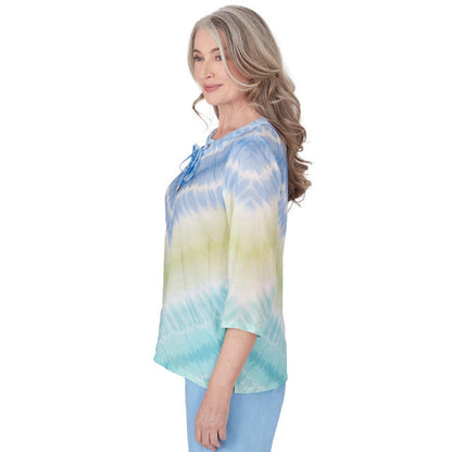 Alfred Dunner Women's Tie Dye Chevron Tunic