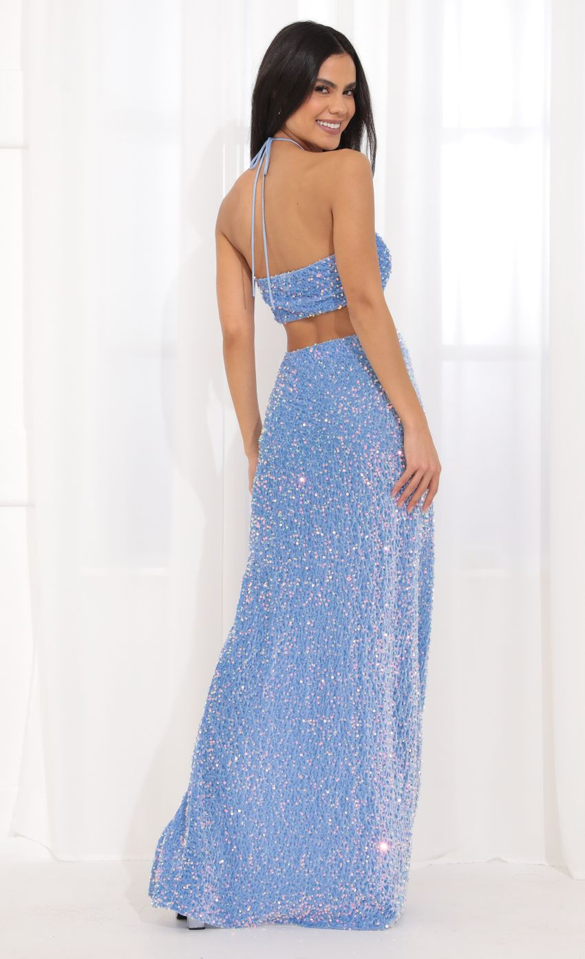 Lucy in the Sky Halter Sequin Maxi Dress