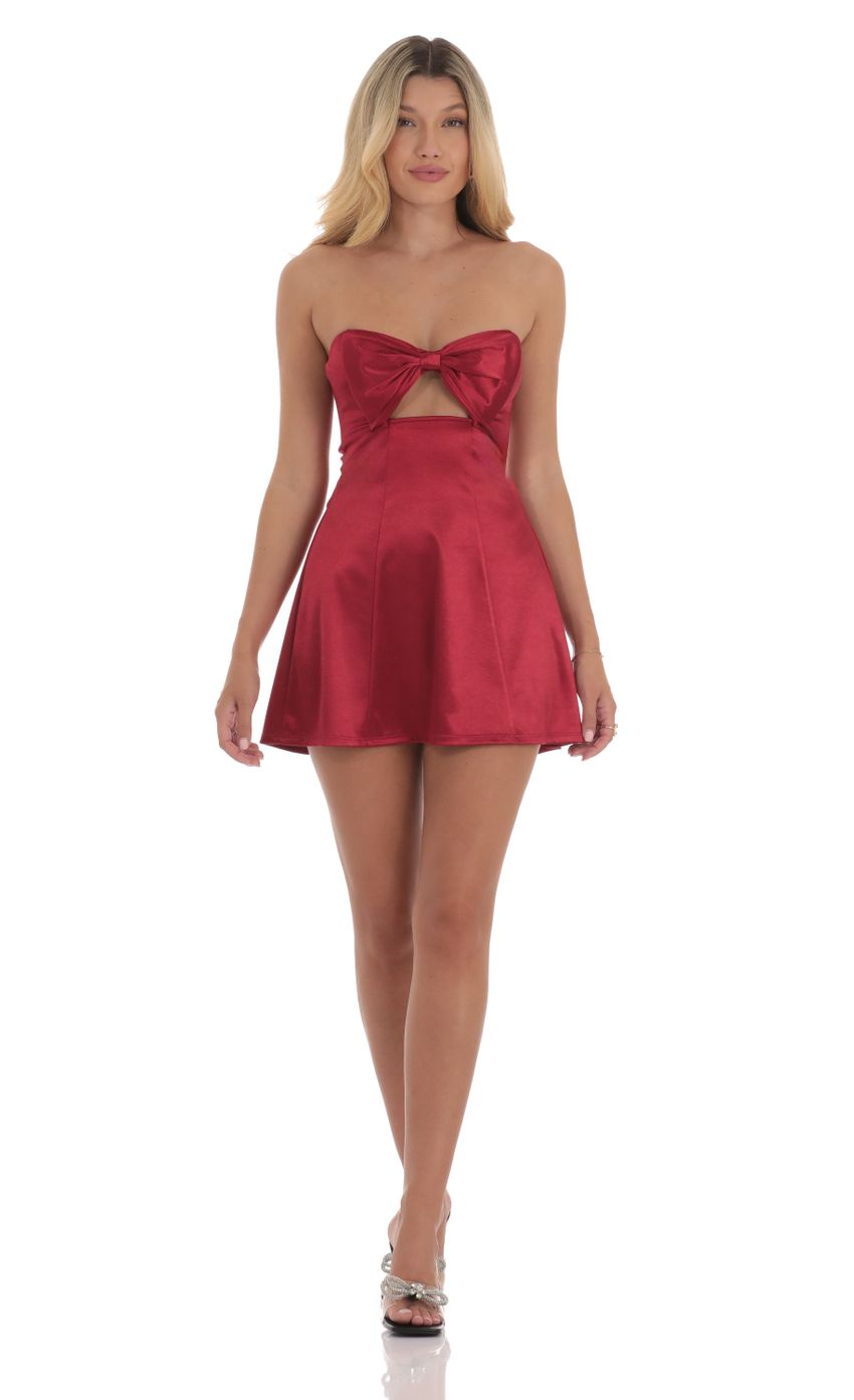 Lucy in the Sky Bow Cutout Strapless Dress