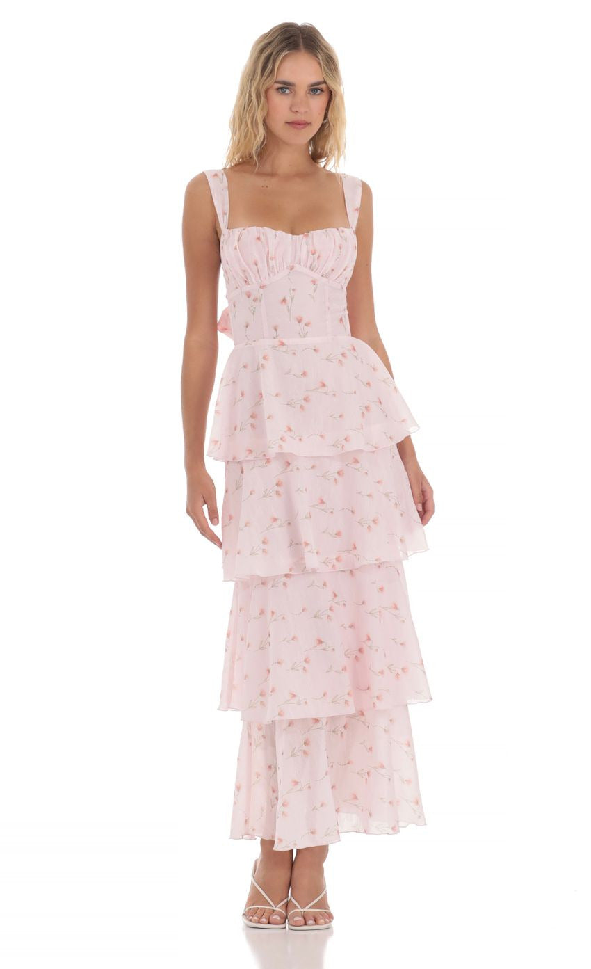 Lucy in the Sky Floral Ruffle Maxi Dress