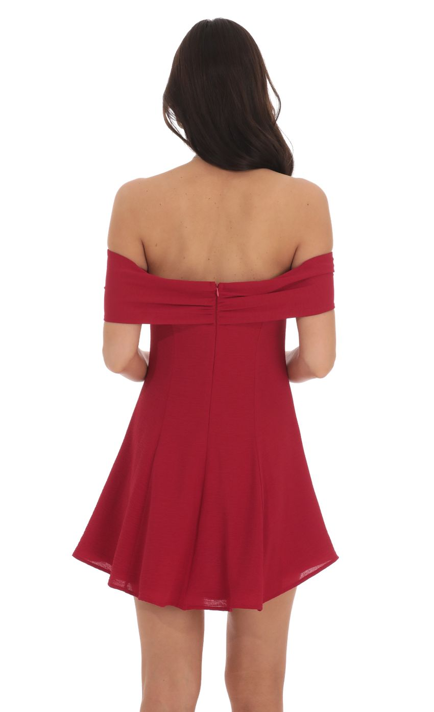 Lucy in the Sky Front Bow Off Shoulder Dress