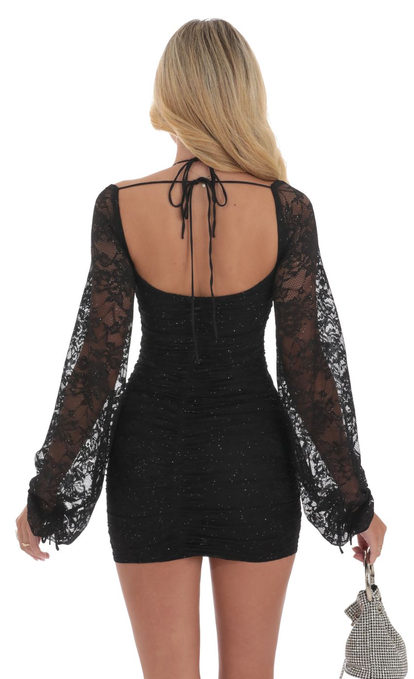 Lucy in the Sky Lace Ruched Long Sleeve Dress