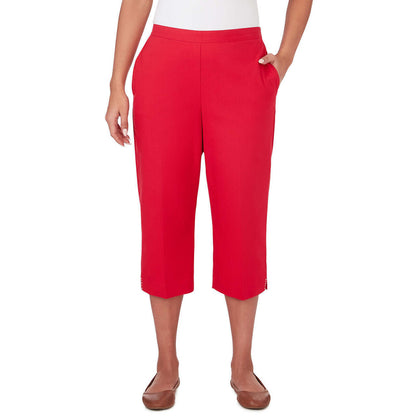 Alfred Dunner Women's Twill Capri With Pockets - RED