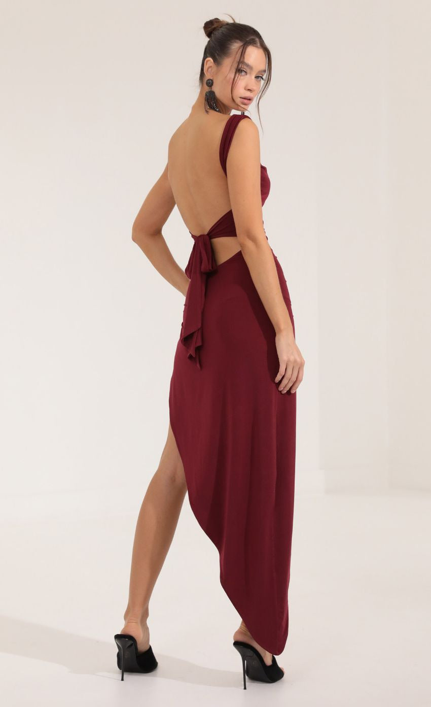 Lucy in the Sky Ruched Side Slit Dress