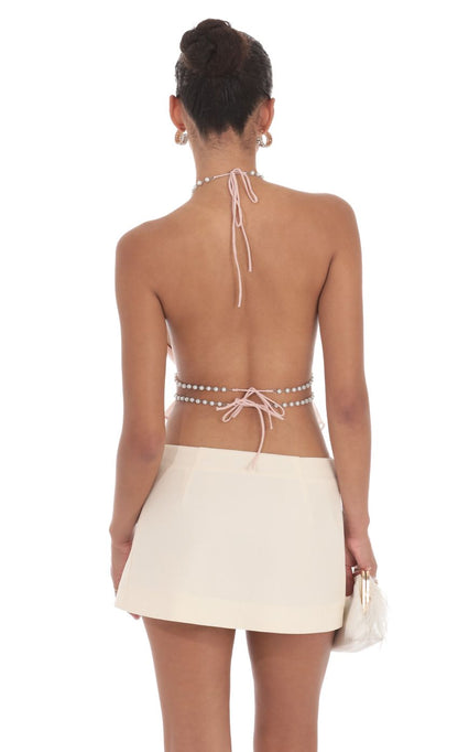 Lucy in the Sky Pearl Shimmer Halter Top