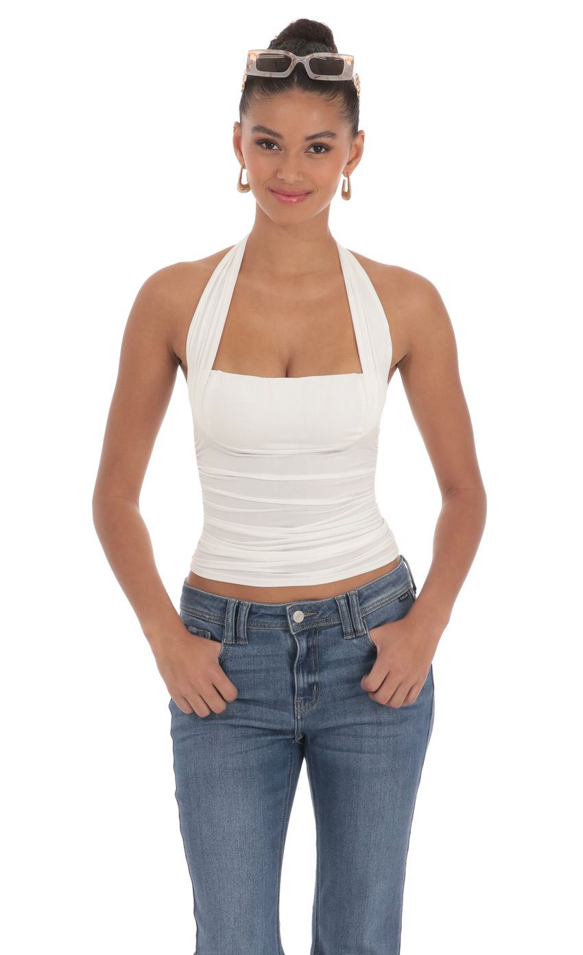 Lucy in the Sky Halter Ruched Top