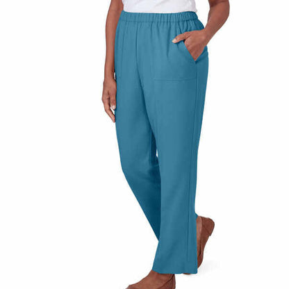 Alfred Dunner Women's Sedona Balanced Short Length Pant - MALLARD BLUE