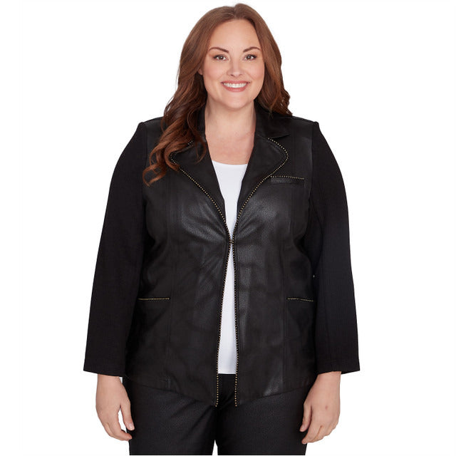 Alfred Dunner Women's Faux Leather Jacket