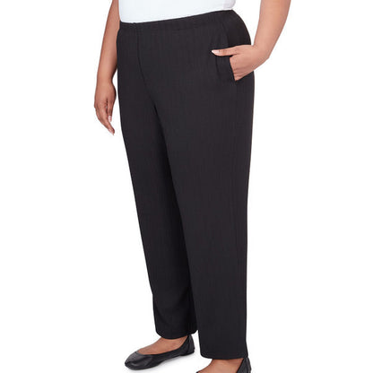 Alfred Dunner Women's Ribbed Black Pant