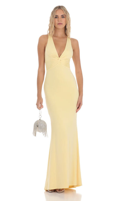 Lucy in the Sky Front Twist V-Neck Maxi Dress