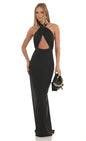 Lucy in the Sky Front Cross Halter Maxi Dress