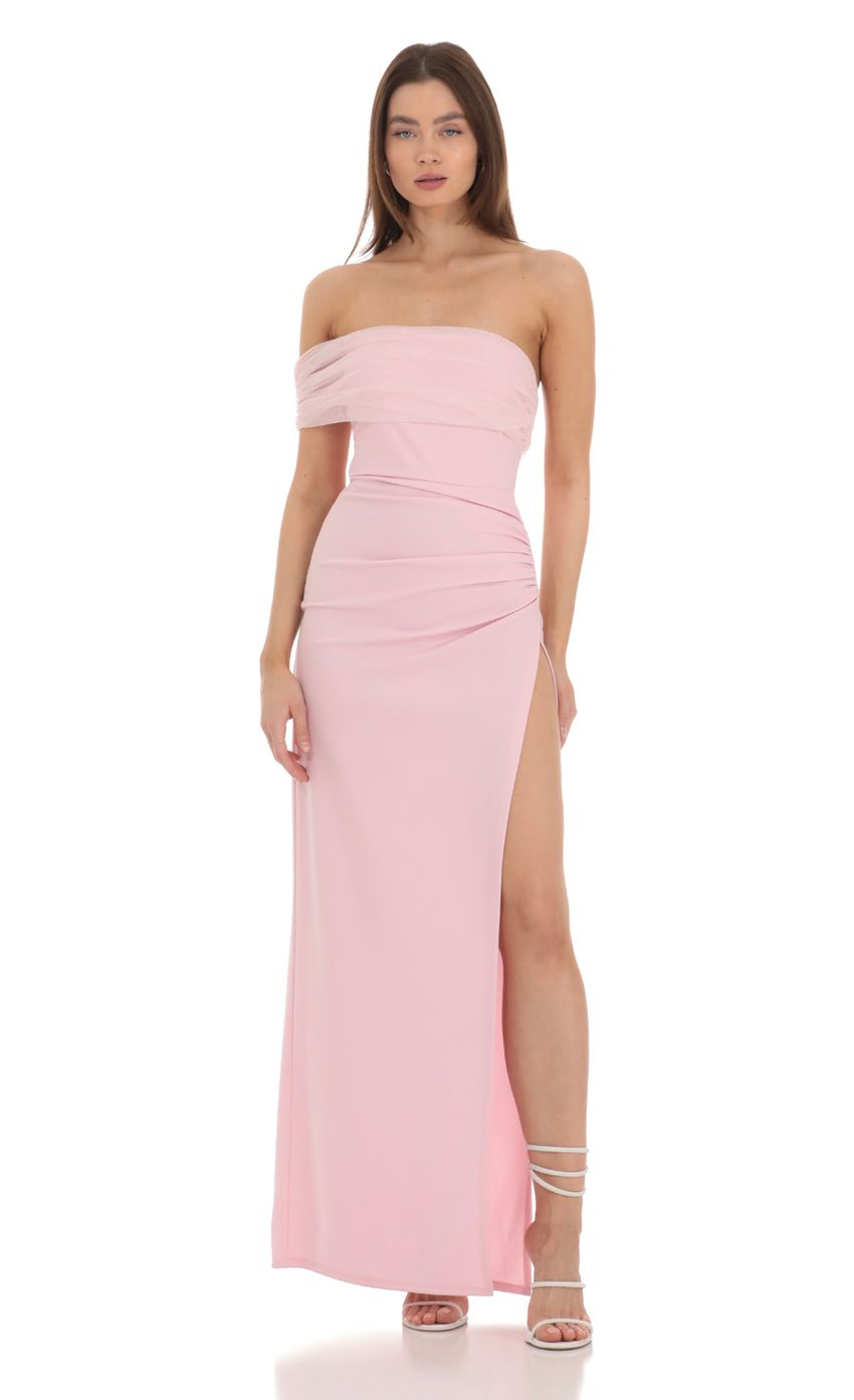 Lucy in the Sky Off Shoulder Tulle Sleeve Maxi Dress