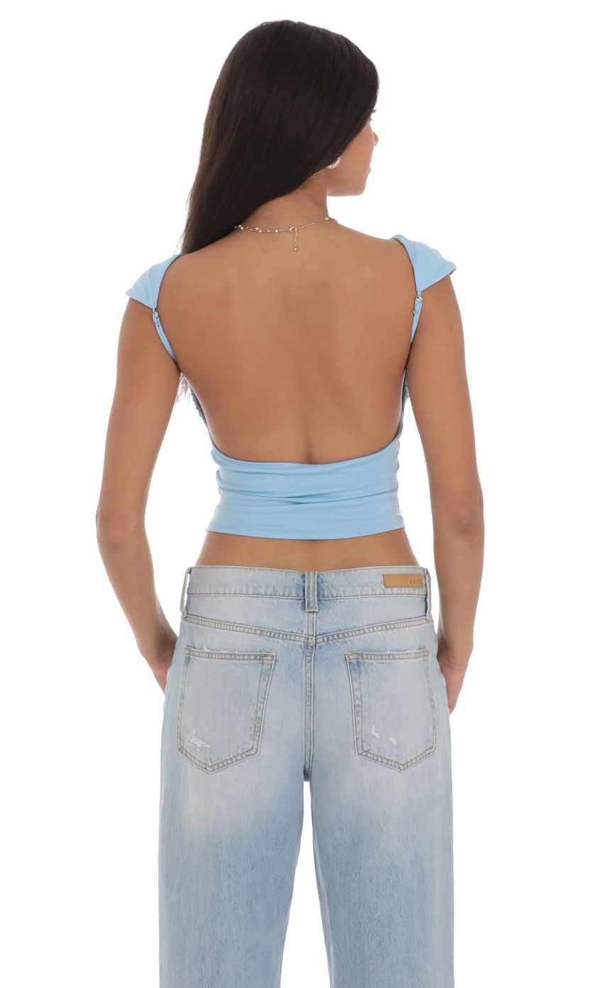 Lucy in the Sky High Neck Open Back Top