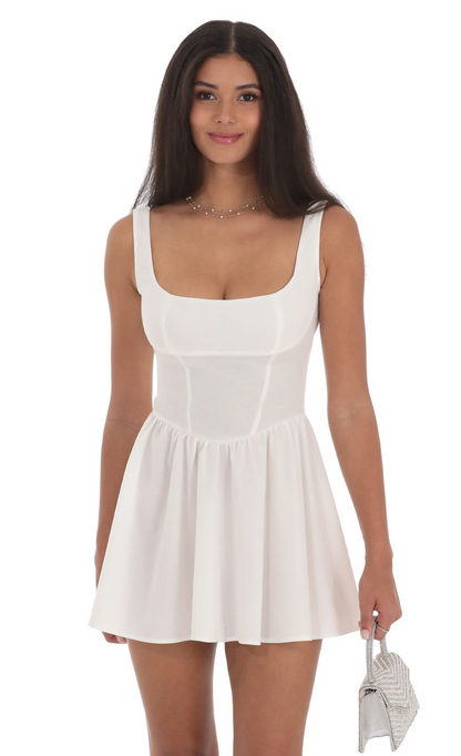 Lucy in the Sky Open Back Bow Dress in White