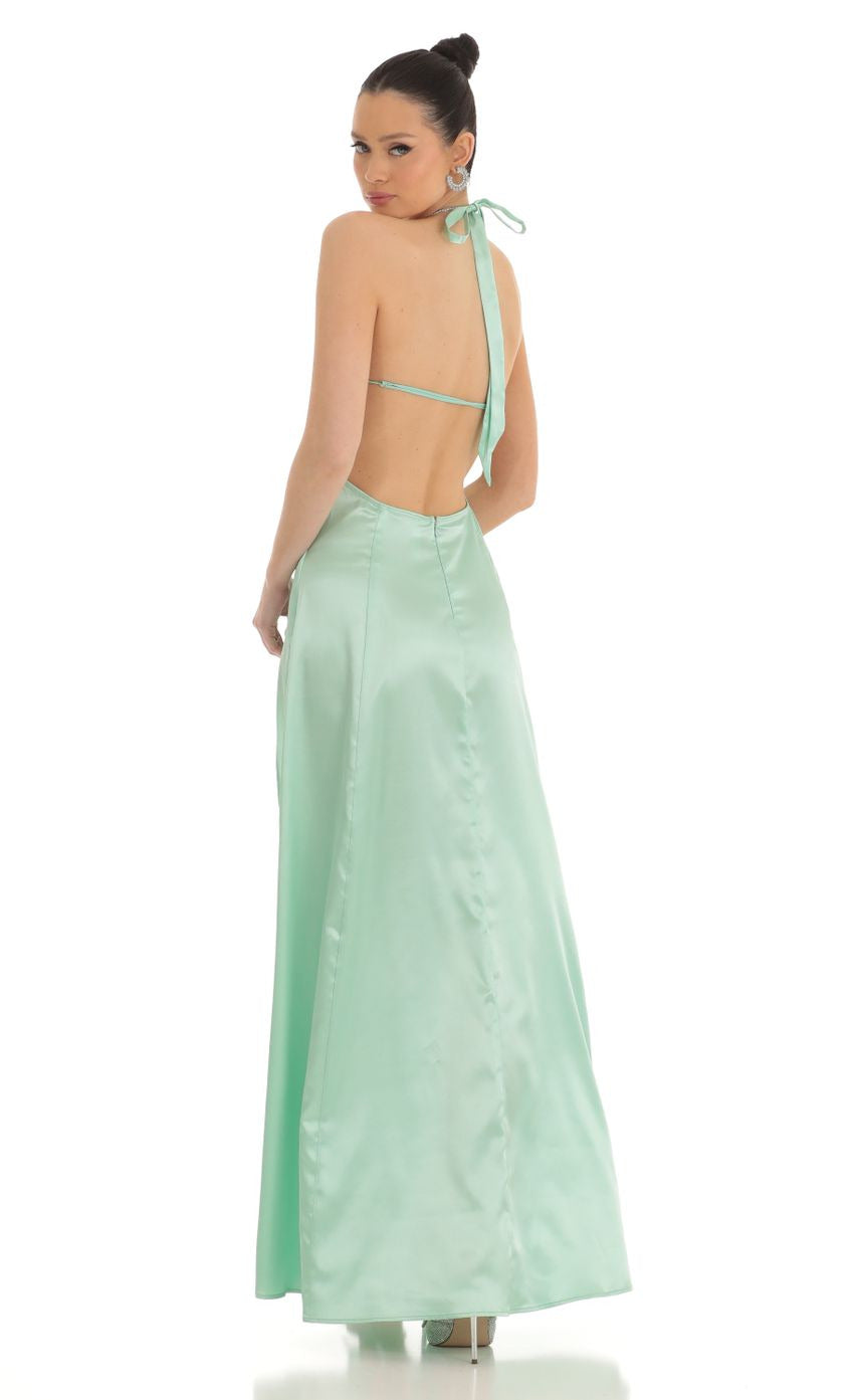 Lucy in the Sky Rhinestone Halter Maxi Dress