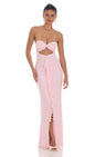 Lucy in the Sky Mesh Cutout Ruffle Maxi Dress