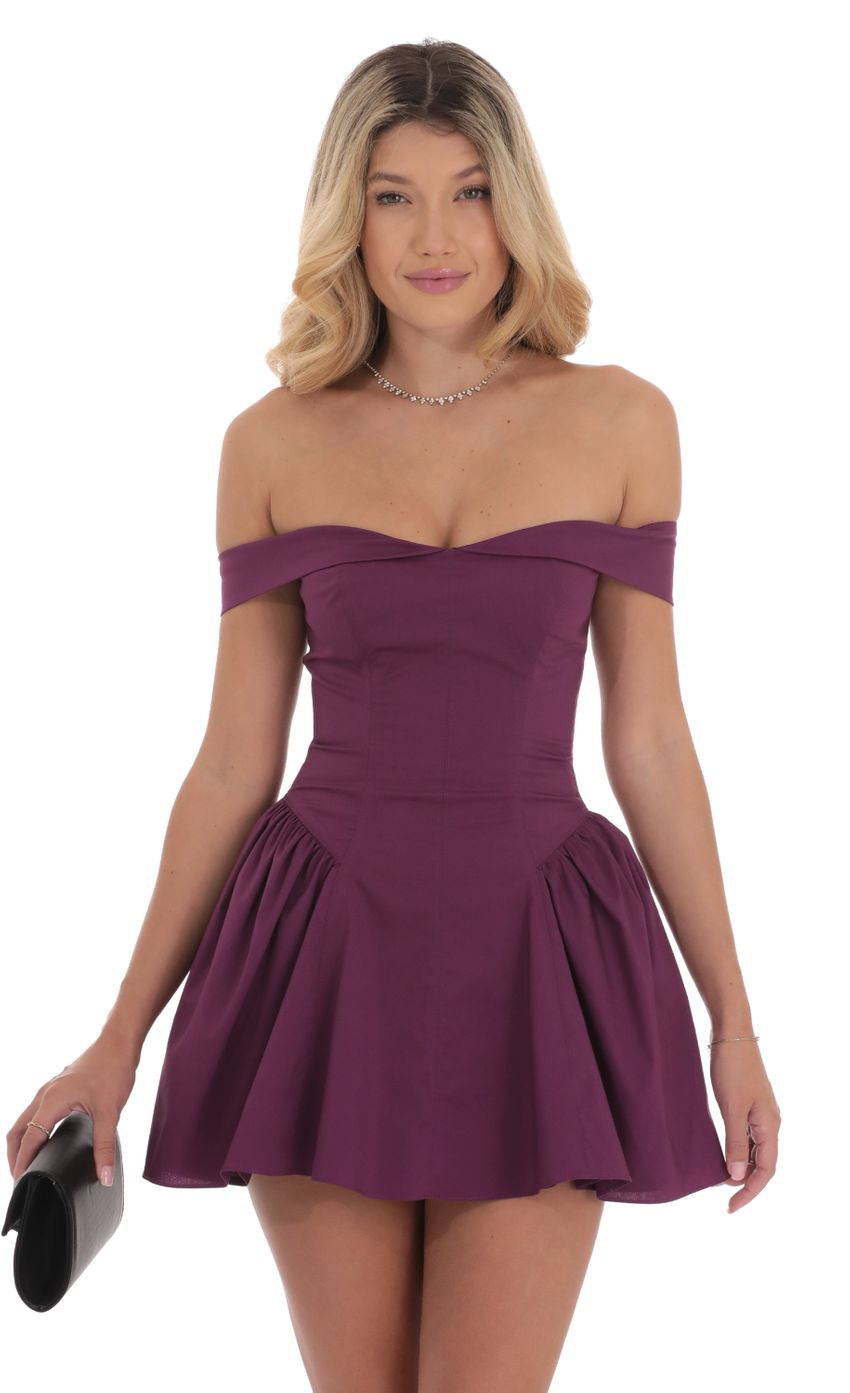 Lucy in the Sky Off Shoulder Fit and Flare Dress