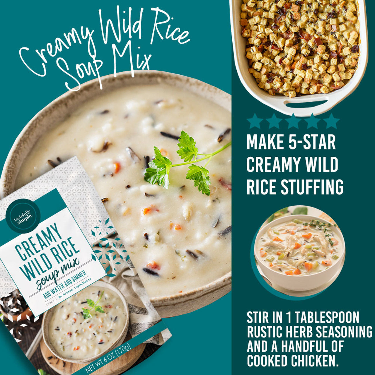 Tastefully Simple Creamy Wild Rice Soup Mix