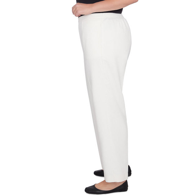 Alfred Dunner Women's Copenhagen Corduroy Average Length Pant - WINTER WHITE