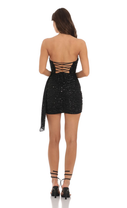 Lucy in the Sky Mesh Tassel Corset Dress