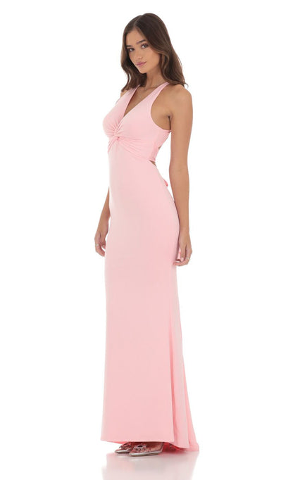 Lucy in the Sky Front Twist V-Neck Maxi Dress